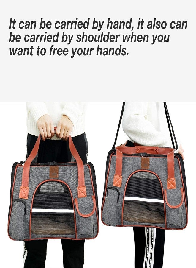 Glaceon Airline Approved Cat Carrier for Small Medium Dogs Puppies Dog Comfortable PU Handle Pocket Washable Mat, TSA Approved Airline Soft Sided Carrier, Foldable Puppy Travel Transport (GC-01) - Image 5